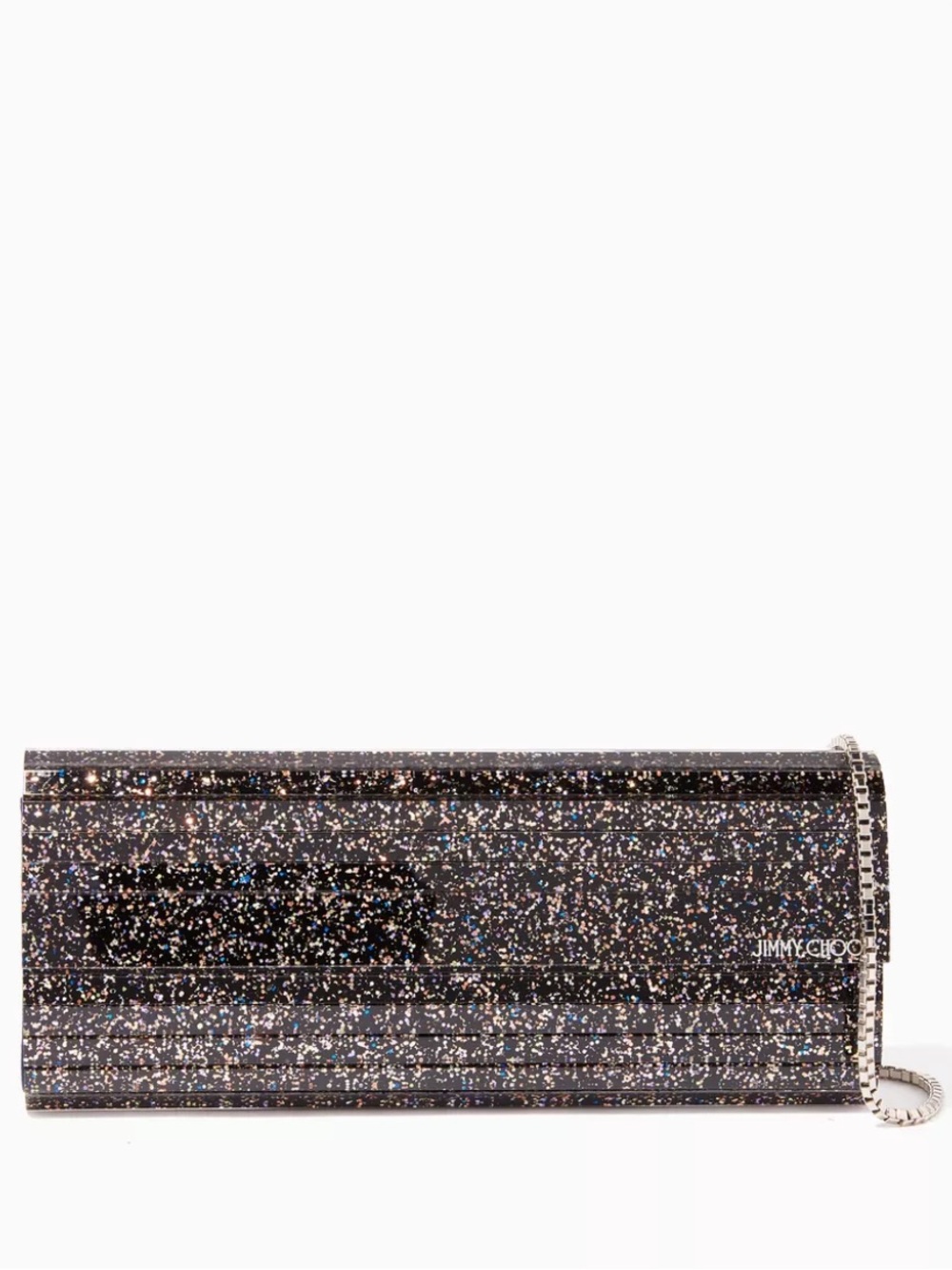 Jimmy Choo Sweetie Glitter Clutch with Chain Strap
